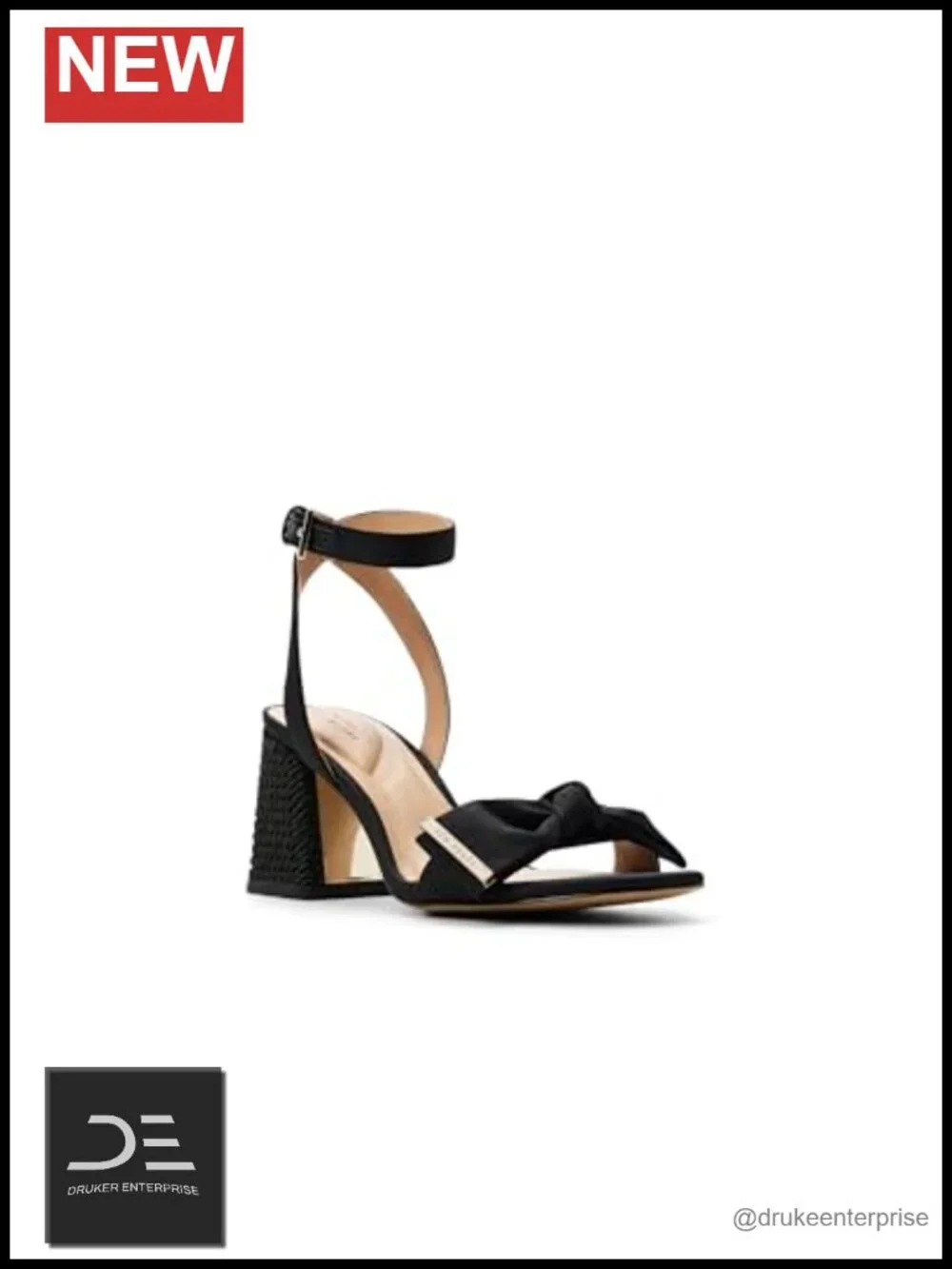 Heeled Sandals with Bow & Rope-Wrapped Block Heel